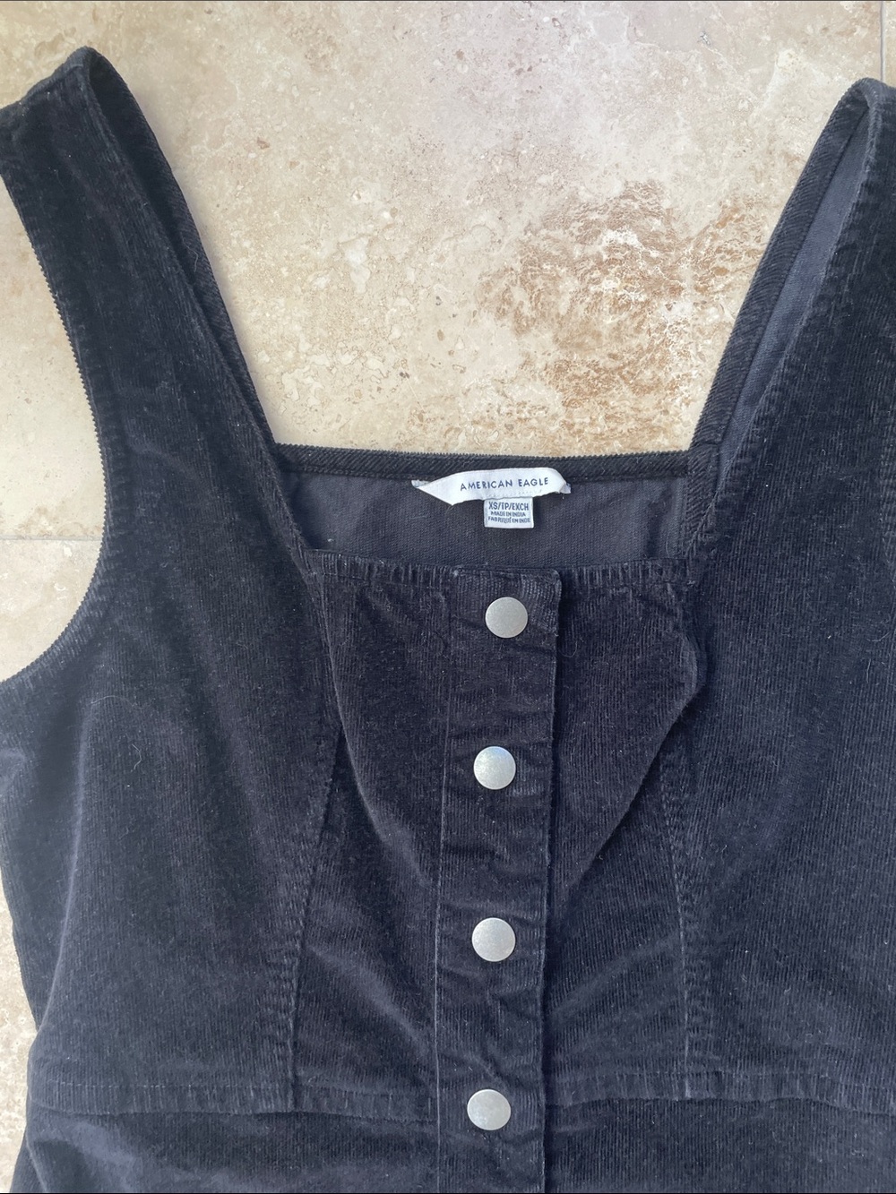 American Eagle Outfitters Black Button-Front Mini Dress - Picture 2 of 4